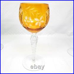 Nachtmann Set Of 6 Cordial Wine Glasses Traube Cut To Clear Mixed Colors 7 3/4