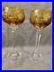 Nachtmann Traube Crystal Wine Glasses Amber Cut to Clear 8 1/4 Germany Set Of 2