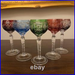 Nachtmann Traube Cut to Clear Crystal Cordial Liqueur Glasses Set 5 Multicolor