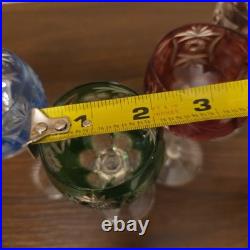 Nachtmann Traube Cut to Clear Crystal Cordial Liqueur Glasses Set 5 Multicolor