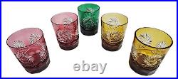 Nachtmann Traube Cut to Clear Crystal Whiskey Glasses Set of 5! Excellent Cond