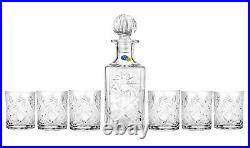 Neman 24%-Lead Crystal Whiskey Decanter & Glasses Set in a Gift Box
