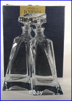 New Bohemia Crystal Lovers Decanters Carafe, Set of 2 Czech Republic Crystalite