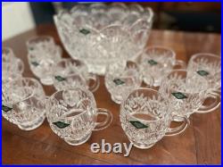 New Godinger Shannon Crystal Freedom Punch Bowl Set 13 Pcs (Bowl & 12 Cups)