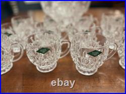 New Godinger Shannon Crystal Freedom Punch Bowl Set 13 Pcs (Bowl & 12 Cups)