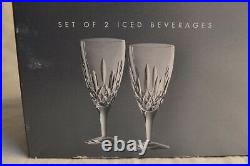 New Pair 2 Waterford Lismore Traditions Iced Ice Tea Beverage Glass Set Crystal