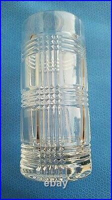 New Ralph Lauren Stamped Lead Crystal Glass Glen Plaid 4 Highball Glassware Set