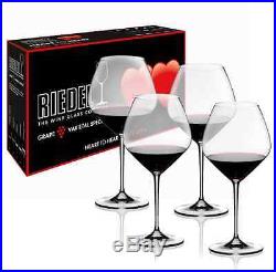 New Riedel Heart To Heart Pinot Noir Set Of 4 Wine Glasses Crystal Glassware