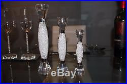 New Set of 3 Candle Stick Holders filled with Swarovski Crystals