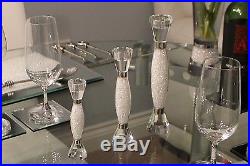 New Set of 3 Candle Stick Holders filled with Swarovski Crystals