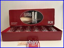 New Set of 6 Highball Opera Bar Glasses RCR Royal Crystal Rock made in Italy NOS