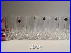 New Set of 6 Highball Opera Bar Glasses RCR Royal Crystal Rock made in Italy NOS