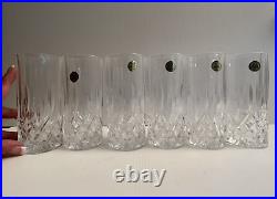 New Set of 6 Highball Opera Bar Glasses RCR Royal Crystal Rock made in Italy NOS