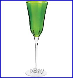 New VIETRI Italian Glassware Crystal Stemware SET of 4 OPTICAL Champagne Glasses
