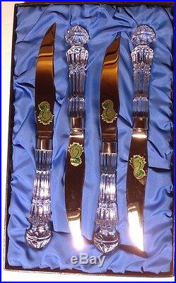 New VINTAGE Waterford Crystal LISMORE (1957-)Set 4 Steak Knifes 9 1/4 IRELAND