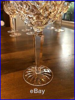 New Vintage Waterford Crystal Lismore 6oz Wine Hock Glasses 7 3/8High -Set of 6