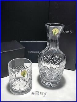 New Waterford Crystal Glenmede Tumbles Up Bedside Carafe Nite Set 7 3/8 Tall