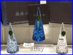 New Waterford Crystal Lismore Christmas Trees Topaz Set Of 3 In Original Box