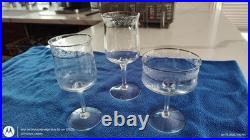 NewithUsed Lenox Moonspun Hand EtchedCrystal Glasses-Set of 43- with Platinum Rim