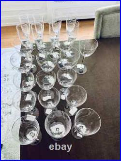 Noritake Crystal Glasses in Eternal Wave Set of 24 BRAND NEW withSTICKERS STILL ON