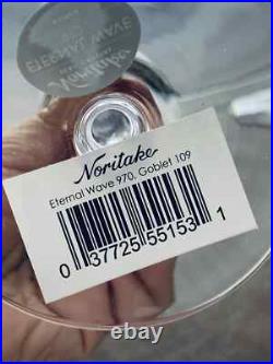 Noritake Crystal Glasses in Eternal Wave Set of 24 BRAND NEW withSTICKERS STILL ON