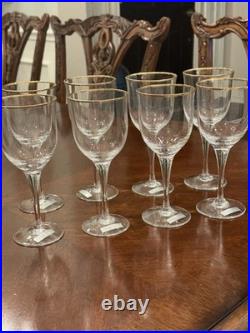 Noritake Troy Set Of 8 Gold Rimmed Wine Glasses. New With Tags