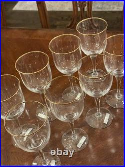 Noritake Troy Set Of 8 Gold Rimmed Wine Glasses. New With Tags