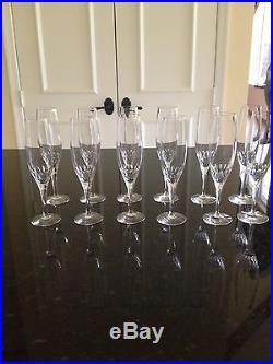 Orrefors Stemware Prelude Crystal Champagne Glasses Clear Set Of 12