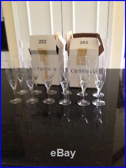 Orrefors Stemware Prelude Crystal Champagne Glasses Clear Set Of 12