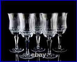 Old Galway Star Cut Foot Water Goblet Glasses Set of 5 Elegant Vintage Crystal