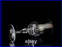 Old Galway Star Cut Foot Water Goblet Glasses Set of 5 Elegant Vintage Crystal
