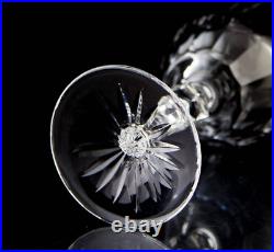 Old Galway Star Cut Foot Water Goblet Glasses Set of 5 Elegant Vintage Crystal