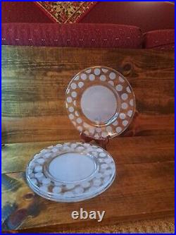 Orrefors Clara Crystal Frosted Polkadot Plates (Set 4)