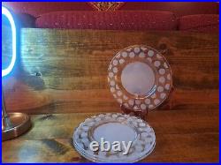 Orrefors Clara Crystal Frosted Polkadot Plates (Set 4)