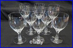 Orrefors Coronation Set of 8 Water Goblets Air Bubble Stem Sweden