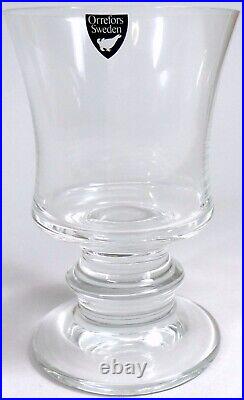 Orrefors Crystal Claret Wine Goblet Glasses MCM Karin Set 4 Sweden 1970s New Box