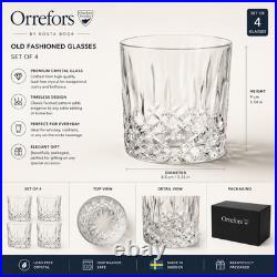 Orrefors Crystal Old Fashioned Glasses Set of 4 New in Box