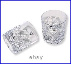 Orrefors Crystal Sofiero Whiskey Glasses Designed by Gunnar Cyrén Set of 2 NWOB