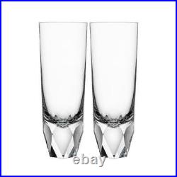 Orrefors Designer Glassware Highball Drinking Glass Drinkware Set of 2 Clear