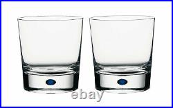 Orrefors Intermezzo Blue 11 Ounce Double Old Fashioned Glass, Set of 2