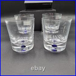 Orrefors Intermezzo Blue Double Old Fashioned Set of 4 NIB