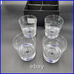 Orrefors Intermezzo Blue Double Old Fashioned Set of 4 NIB