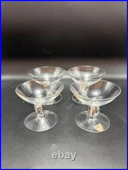 Orrefors Small Liqueur Crystal Glasses Pattern ORR67 Set of 4 Made in Sweden