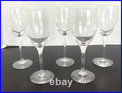 Orrefors Sweden ILLUSION CLEAR Crystal Claret Wine Glasses Set of 5