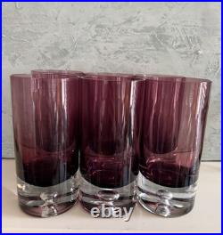 Oslo Block Stockholm Krosno 6 1/4 Amethyst Highball Bubble Glasses Set Of Six