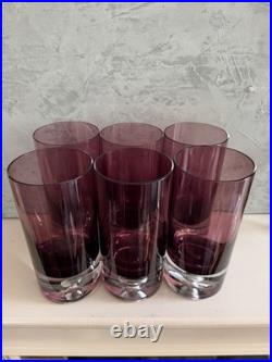 Oslo Block Stockholm Krosno 6 1/4 Amethyst Highball Bubble Glasses Set Of Six