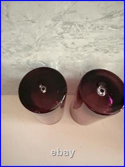 Oslo Block Stockholm Krosno 6 1/4 Amethyst Highball Bubble Glasses Set Of Six