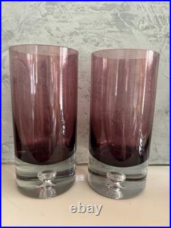 Oslo Block Stockholm Krosno 6 1/4 Amethyst Highball Bubble Glasses Set Of Six