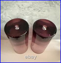 Oslo Block Stockholm Krosno 6 1/4 Amethyst Highball Bubble Glasses Set Of Six