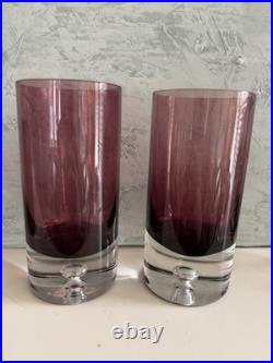 Oslo Block Stockholm Krosno 6 1/4 Amethyst Highball Bubble Glasses Set Of Six